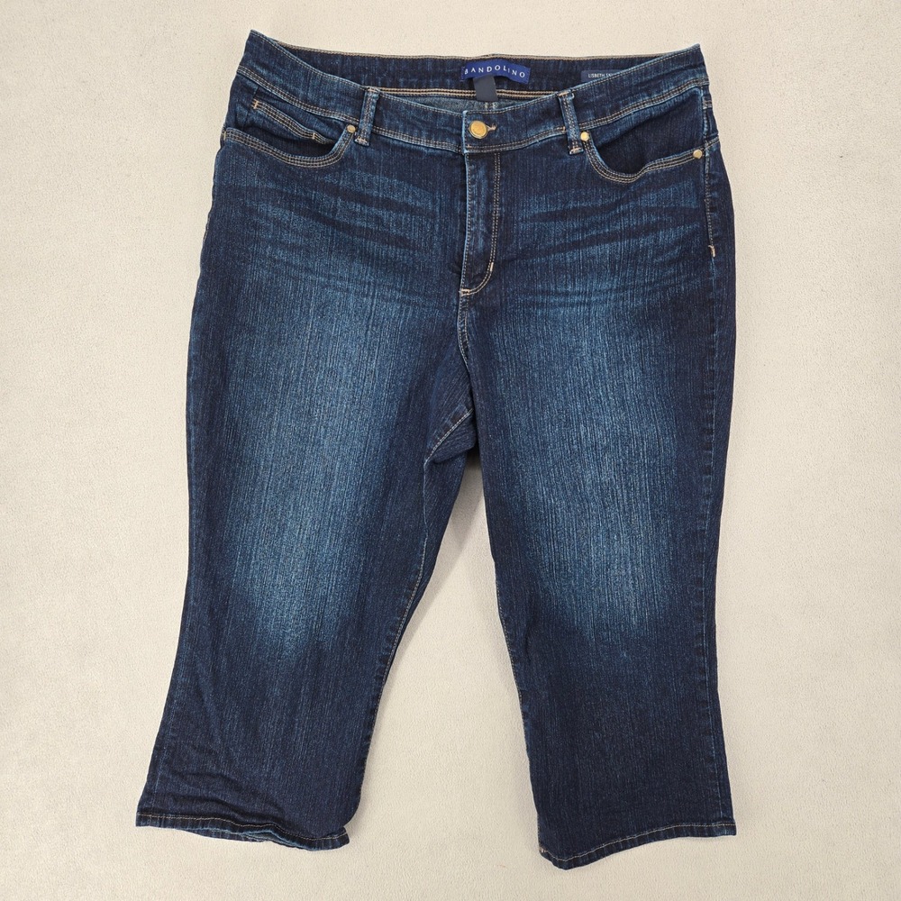 Bandolino Womens 16 Lisbeth Skimmer Jean Dark Wash Cropped Denim Stretch Classic